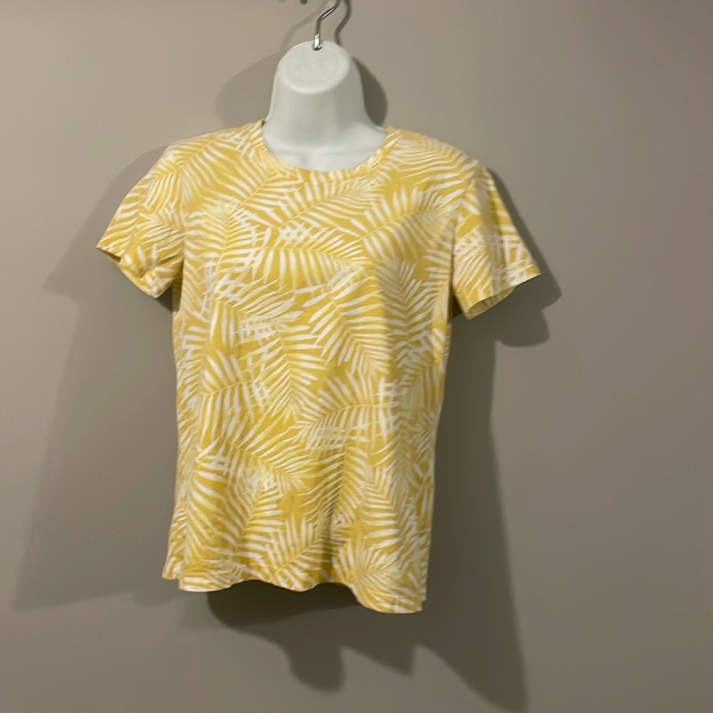 Ecothreads 100% organic cotton, yellow printed women T-shirt size small